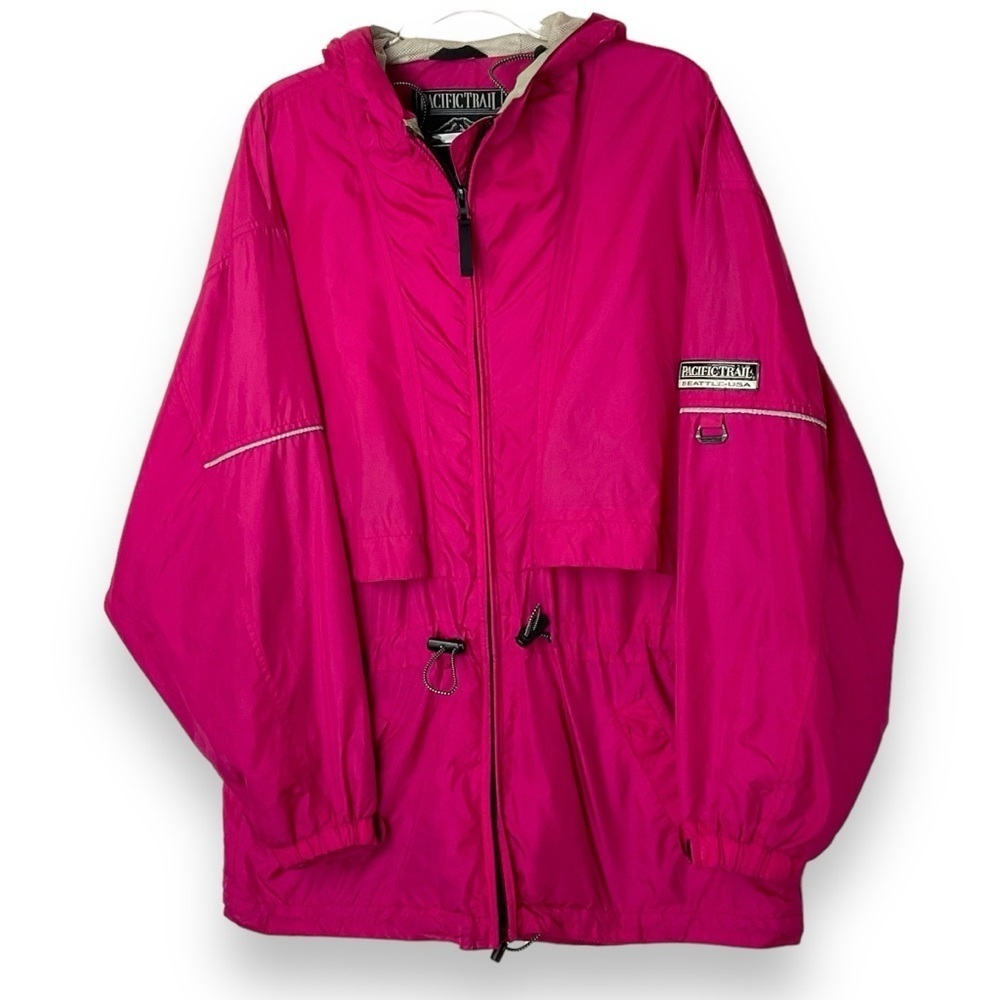 Pacific Trail Jacket‎ Windbreaker Dark Pink Hiking Outdoor Hooded Size Large